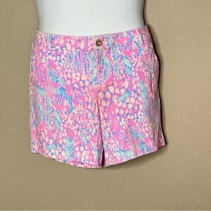 Lilly Pulitzer 10'' Multi color tropical shorts Sz 16 Resort vacation